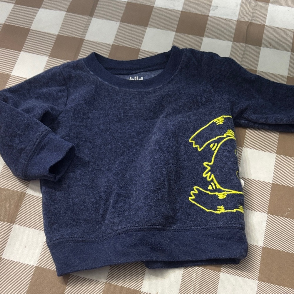 🟢10/$10 - Carter's Navy Sweatshirt with Yellow Graphic